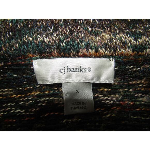 CJ Banks Women’s X Multi-Color Knit Button Jacket Boho Fair Isle Sweater Coat - Picture 6 of 7